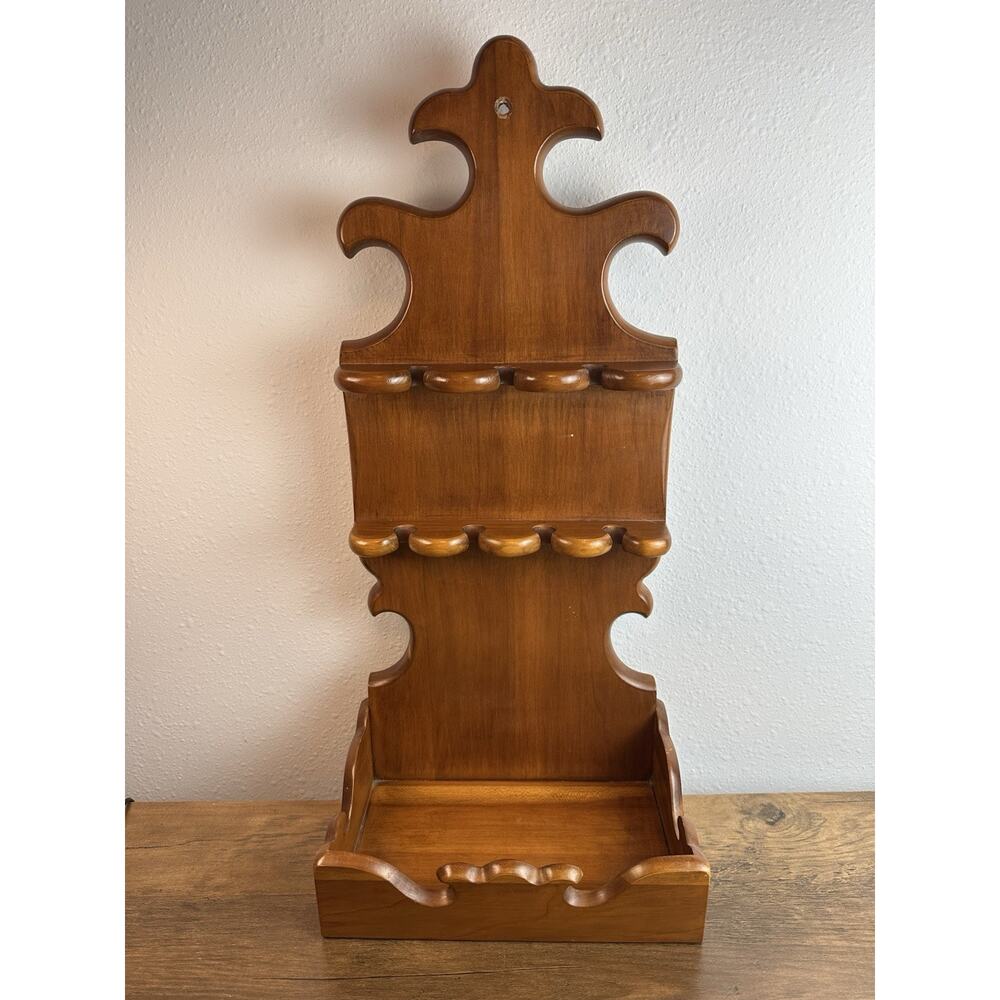 Vintage Carl Forslund Wall Shelf Plate Rack Wood Grand Rapids MI